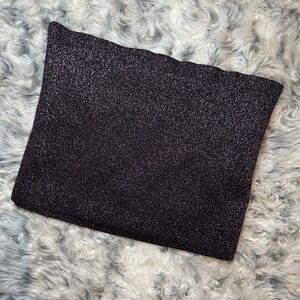 Zara Sparkle Crop Tube Top Black & Pink Metallic Sz. Small EUC stretchy flirty